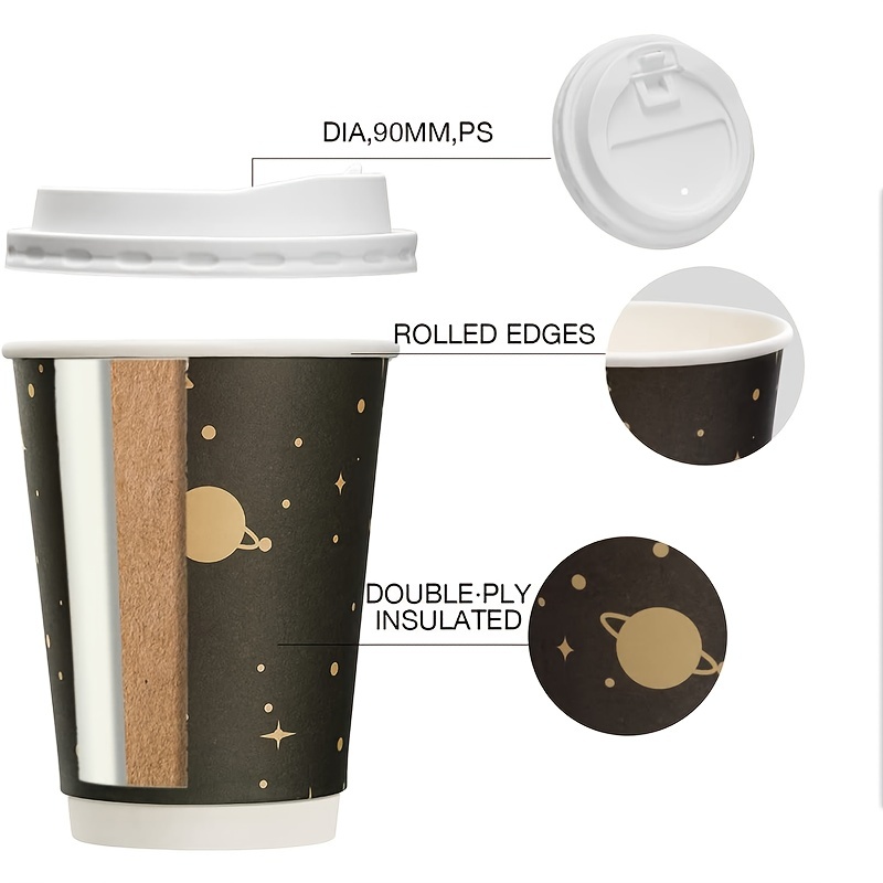 8oz Paper Cups Disposable Coffee Cups Party Cups For Hot Drinks 50-1000  Packs
