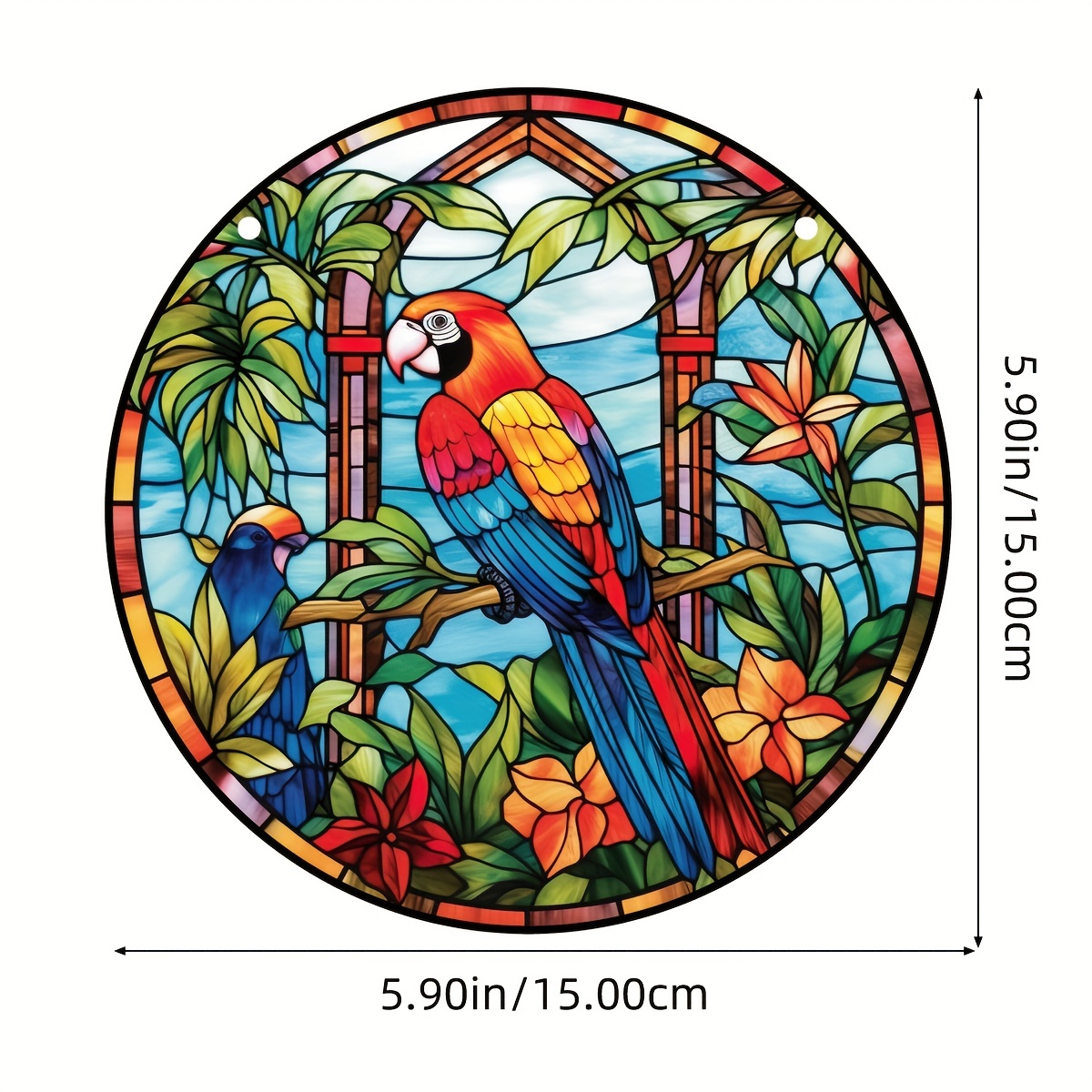 ステンドグラス コンゴウインコ（Macaw）B　LLサイズ