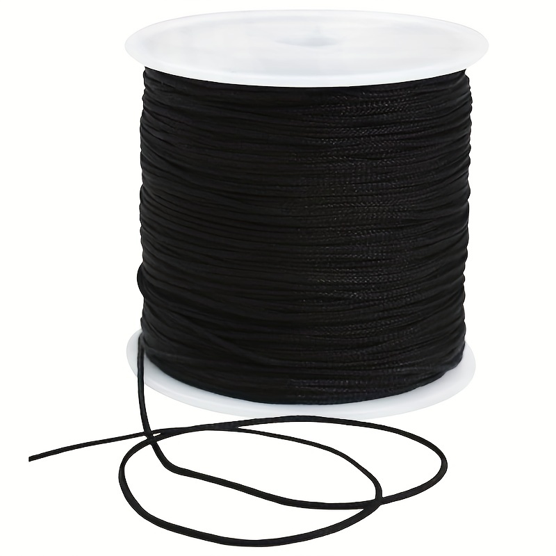1mm 75 Yards Black Nylon Cord, Satin String For Bracelet Necklace Jewelry  Making, Macrame Waxed Trim Cord, Casual Bulk Beading Thread Chinese Knot Cra