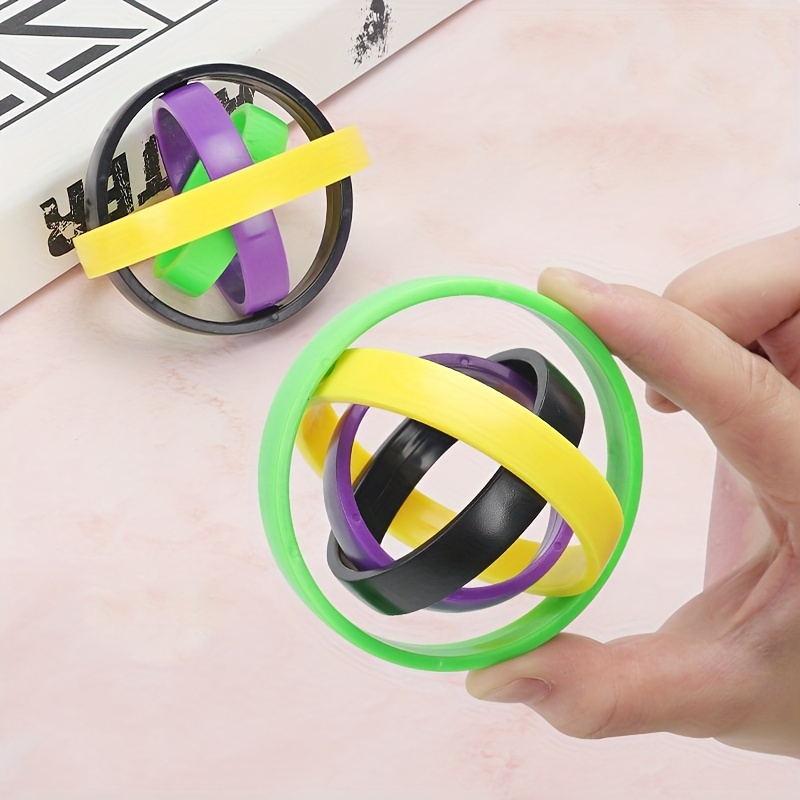 Flow Ring Spinner Ring Arm Toy - 2Pcs Magic Arm Slinky Flow Ring Fidget  Toys Adults Spring Steel Bracelet Spinner Ring for Kids Dance Party - 3D