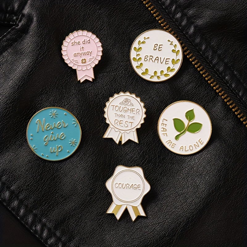 Brave Badge Enamel Pins Encourage Quote Button Bag Hat Backpack Brooch  Lapel Pin Gifts For Men - Temu Germany