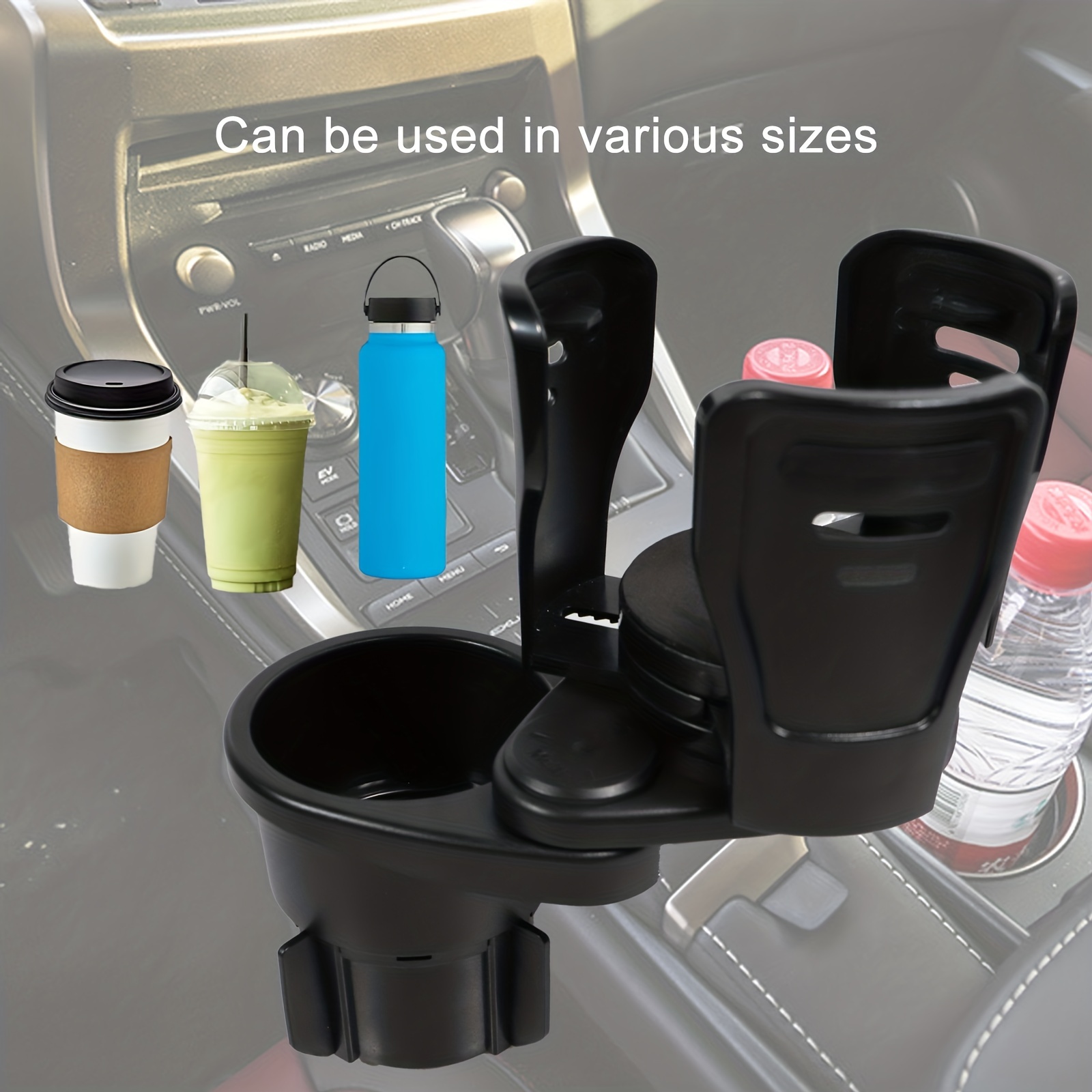 Large Dual Cup Holder Expander for Car Compatible with Hydro Flask