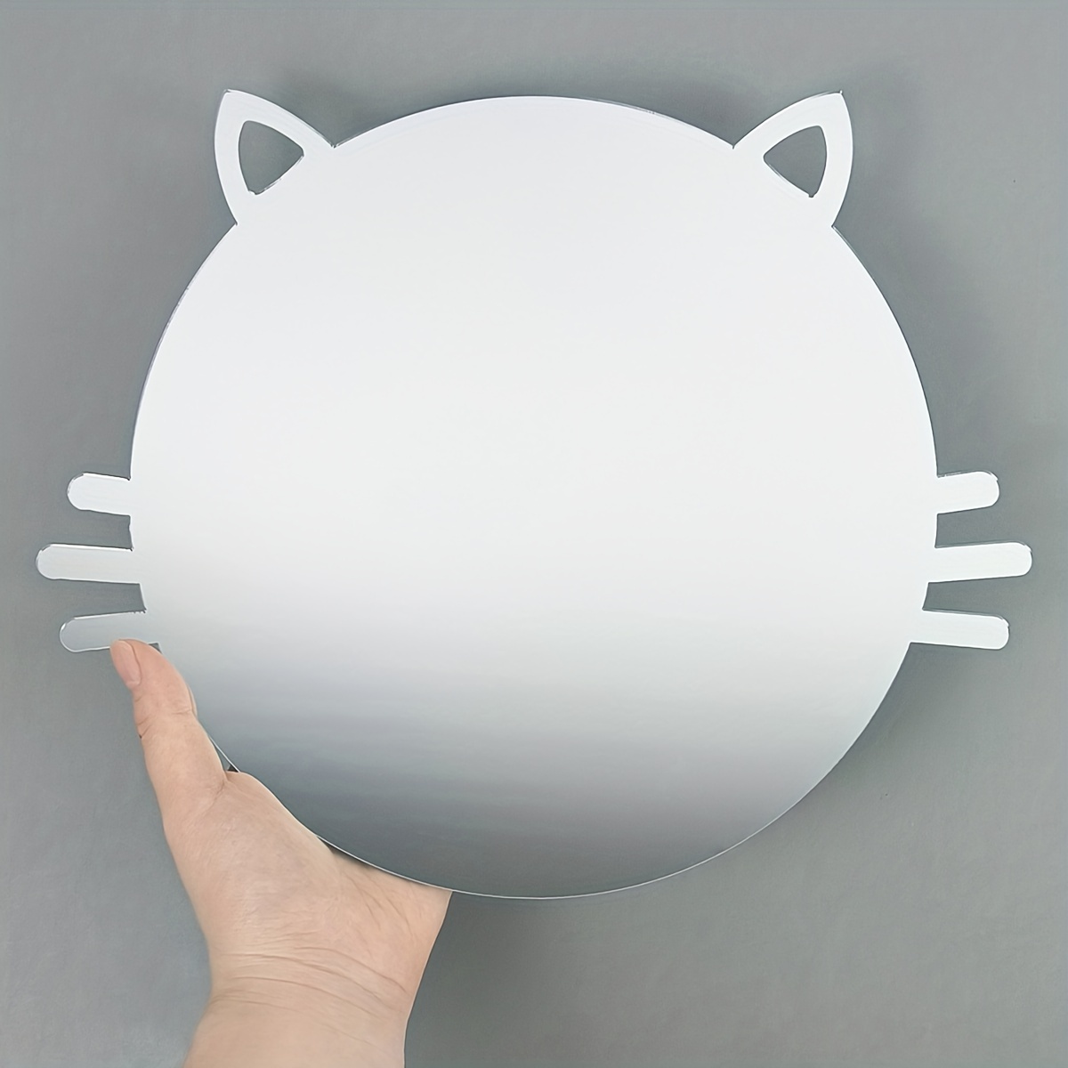 Cute Cat Shaped Mirror Wall Sticker Plastic Mirror Wall - Temu
