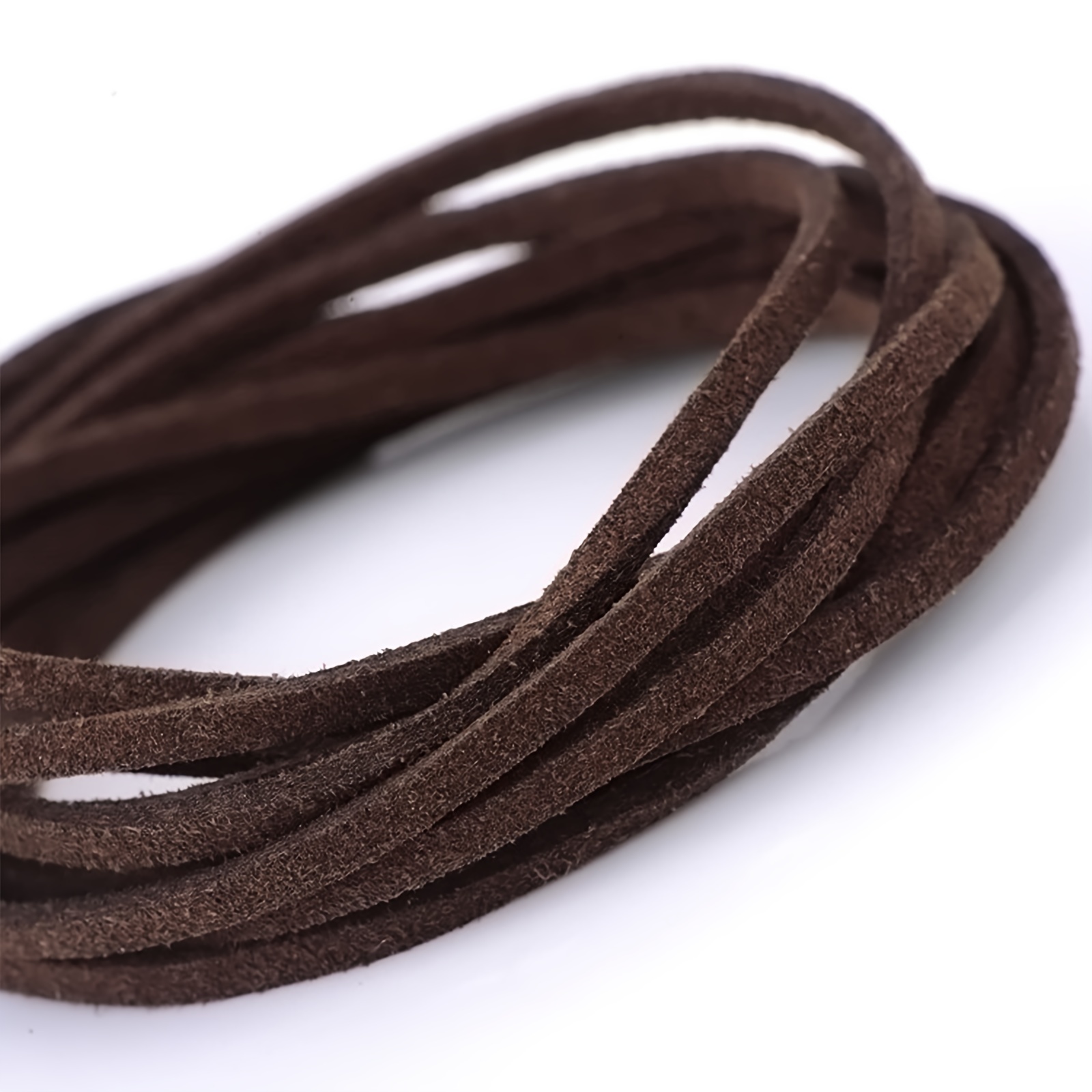 Dark brown thin flat leather cord craft wire
