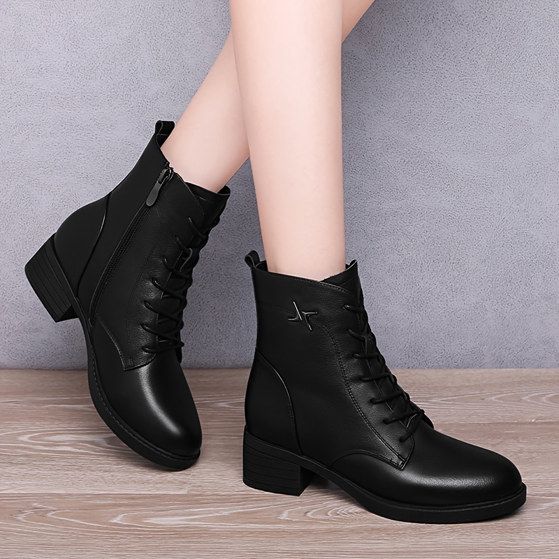 lace up ankle boots with small heel