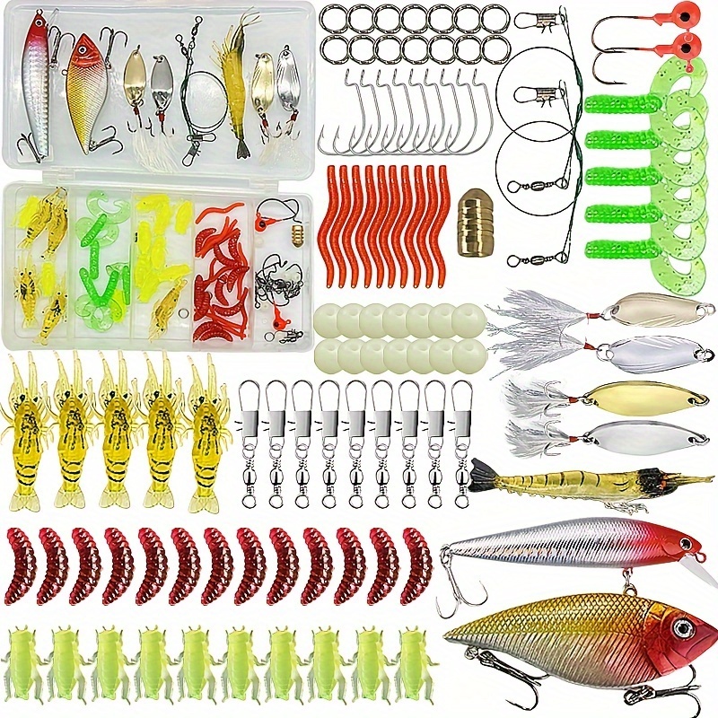 67/98pcs Freshwater Fishing Lures Kit For Bass Trout Salmon, Fishing  Accessories Including Spoon Lures Soft Worms Crankbaits Fishing Hooks