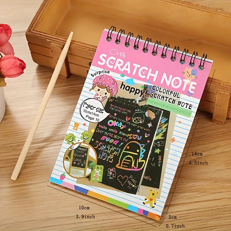 Rainbow Scratch off Notebook Set Color Drawing Paper Kit For - Temu