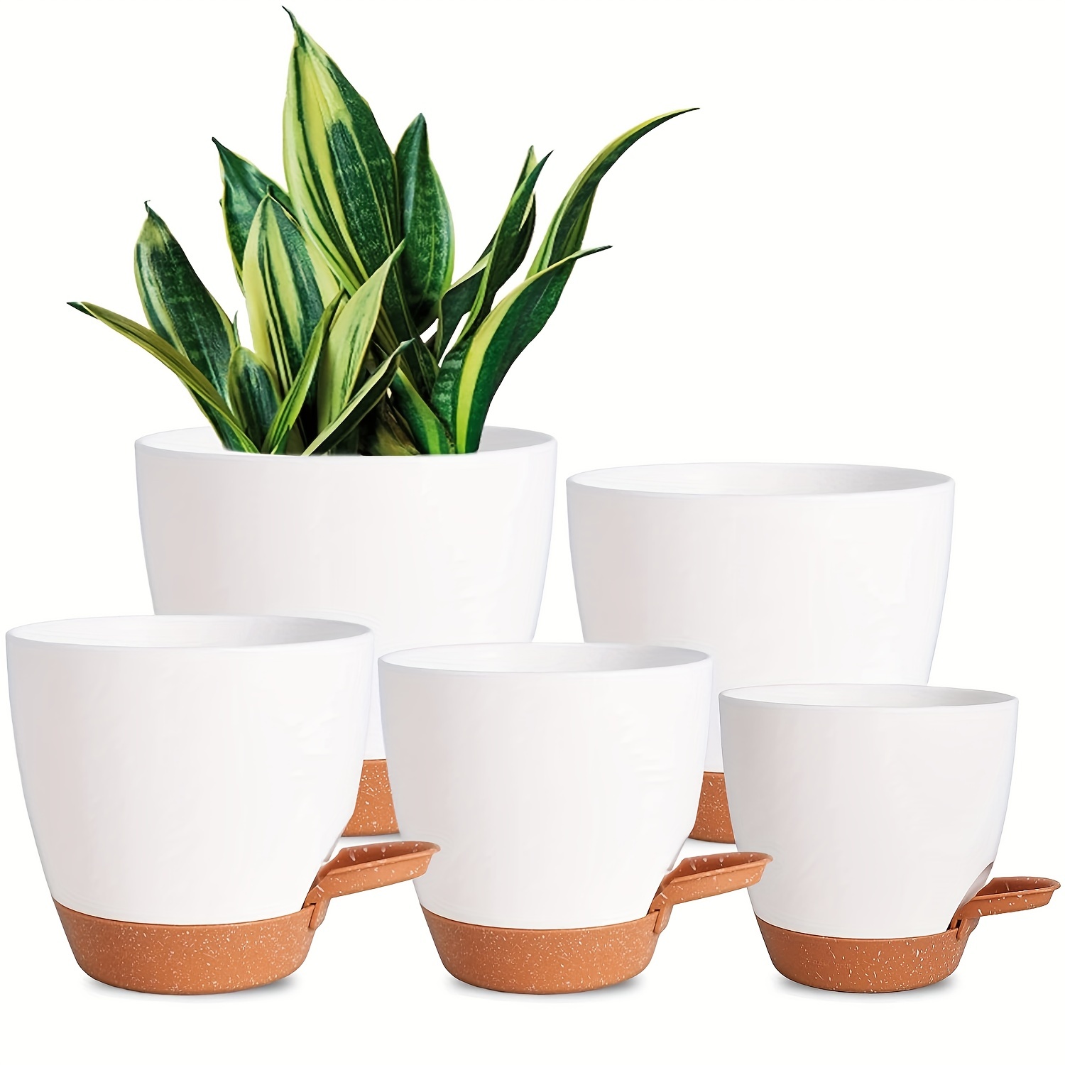 Large White Plastic Planters Self Watering Planters With - Temu