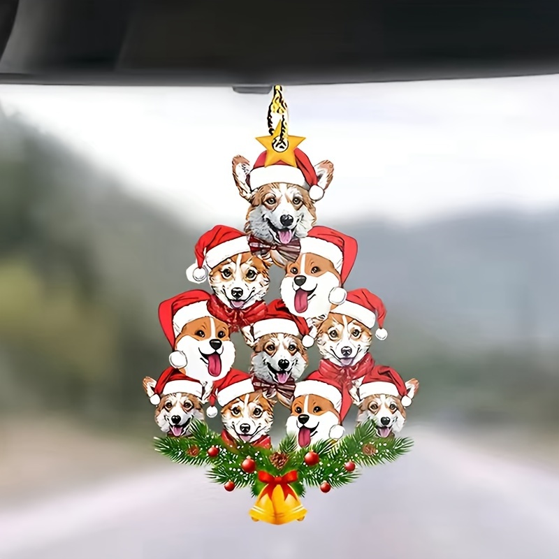 1 Stück Acryl 2D Flacher Weihnachts Hundeanhänger Auto - Temu Germany