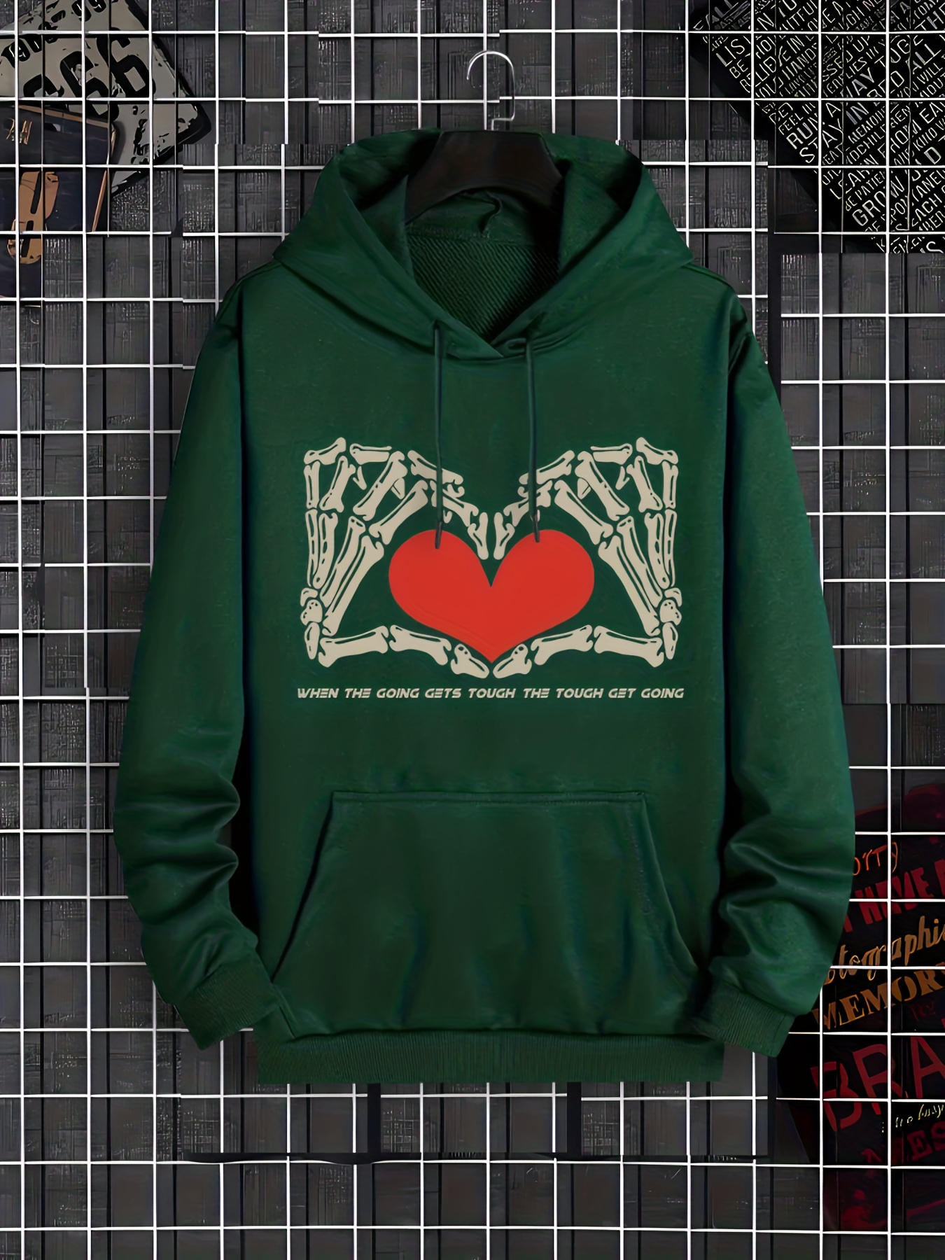 Love Heart Print Hoodie Cool Hoodies For Men Mens Casual Graphic Design  Pullover Hooded Sweatshirt With Kangaroo Pocket Streetwear For Winter Fall  As Gifts - Men's Clothing - Temu