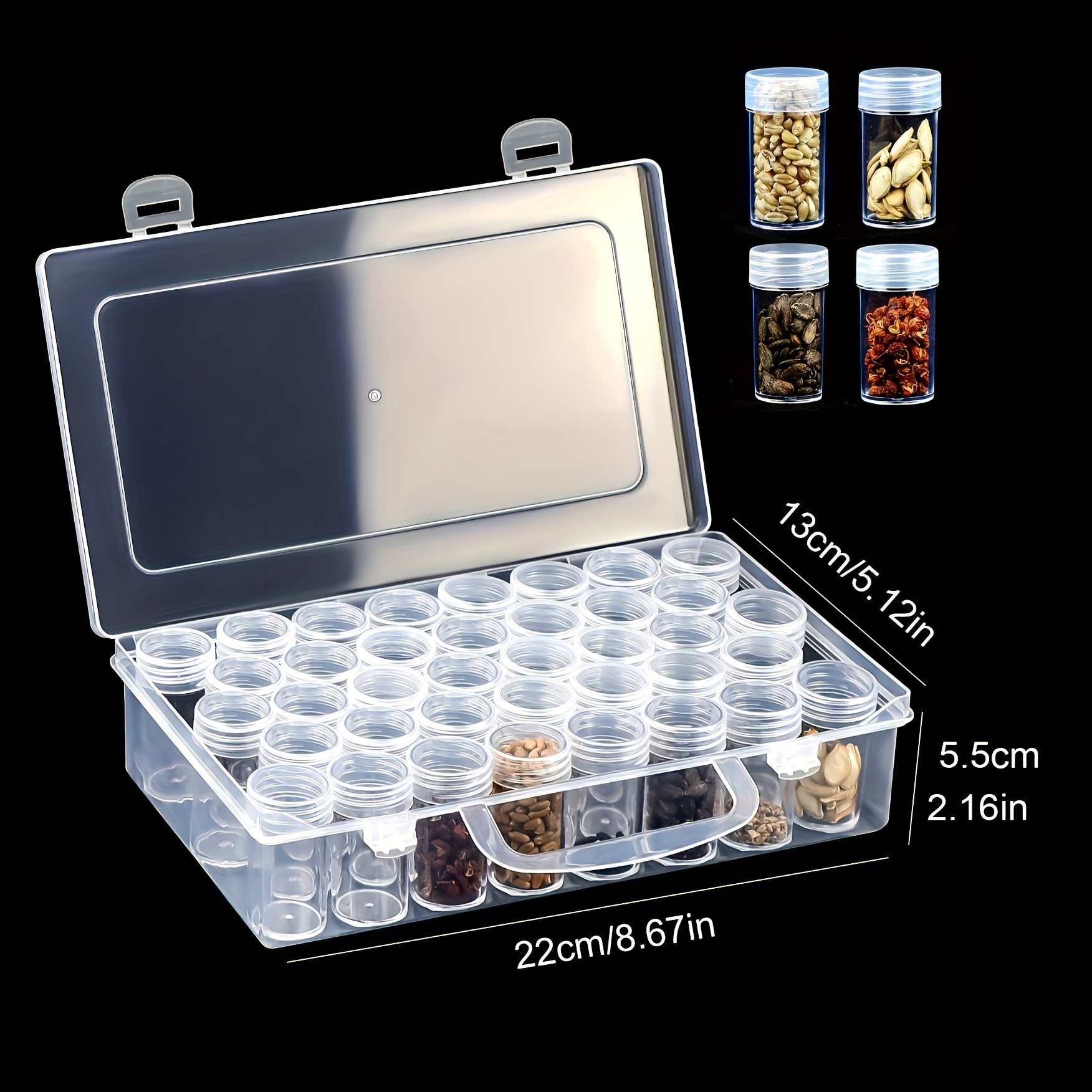 60 Slots Seed Organizer Box - Garden Seed Storage with Label Stickers