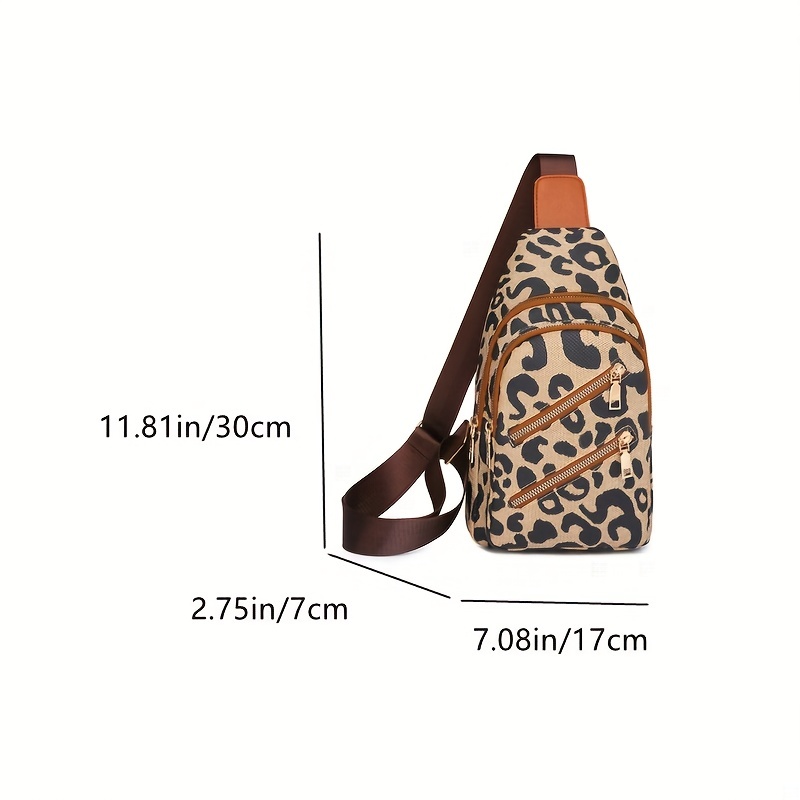 Leopard Pattern Belt Bag, Women's Pu Leather Chest Bag, Casual Crossbody  Purse For Outdoor Travel - Temu