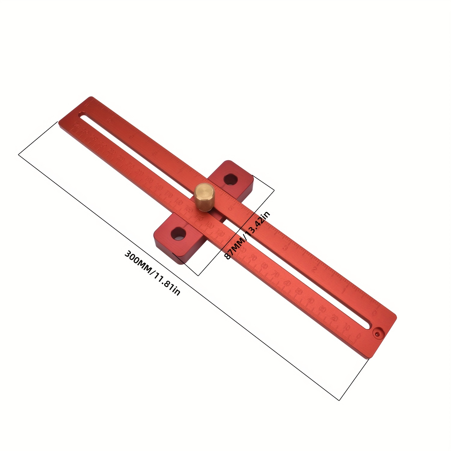 6-Inch Aluminum T-Style Woodworking Ruler – Slide Stop With 45°, 90°, And 135° Angles, Pocket Size