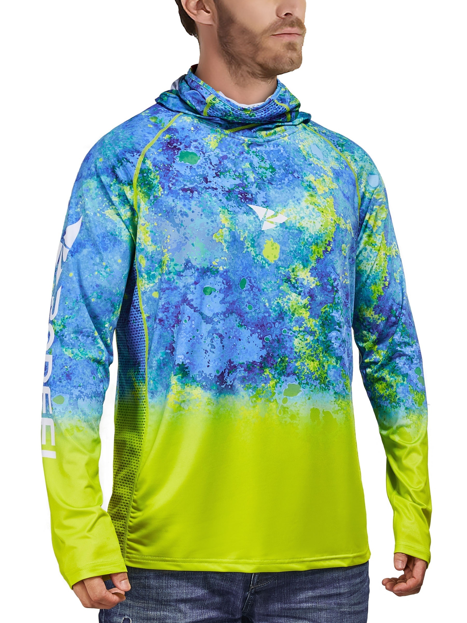 Vapor Apparel Men's Outdoor UPF 50+ Long Sleeve T-Shirt, UV Sun Protection  for Fishing, Running, Hiking, S, Arctic Blue