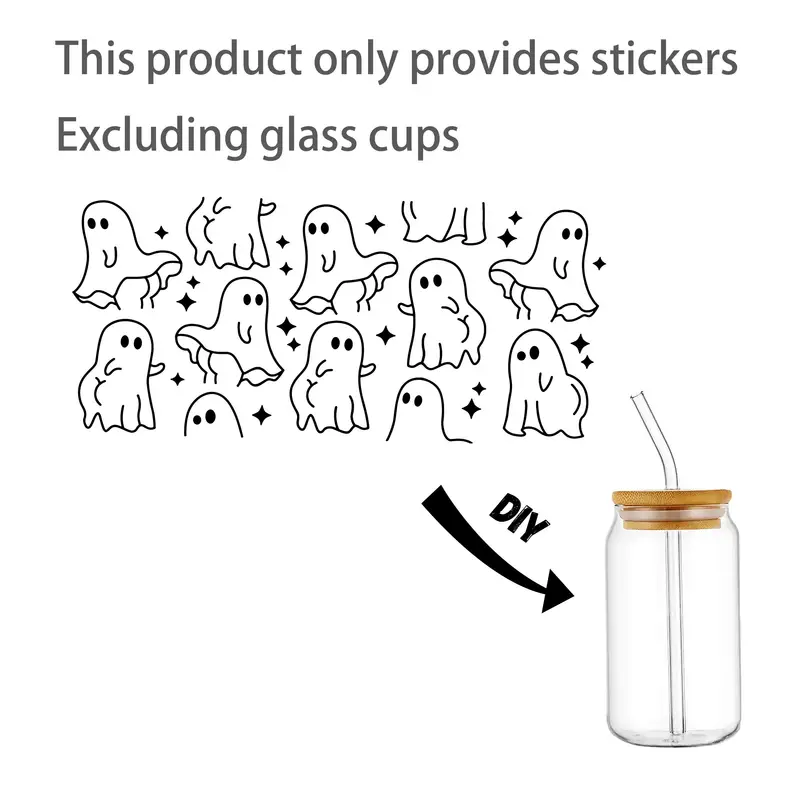Mugs Glass Jars Stickers Halloween Diy Waterproof Transfer Sticker, Uv  Sticker, Diy Stickers For Glass Cups - Temu Italy