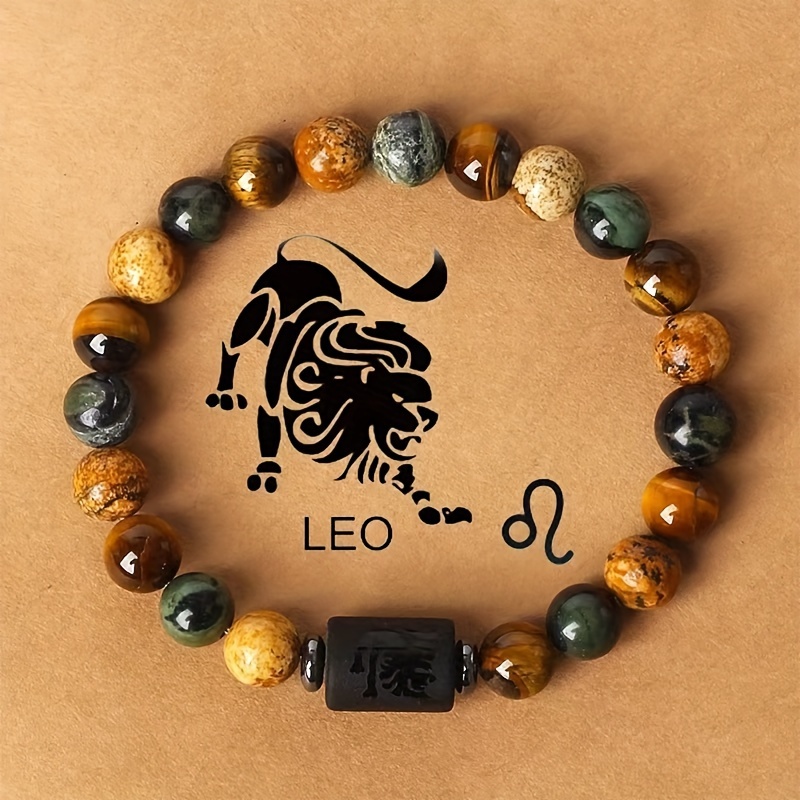Zodiac Sign Stone Beaded Bracelets for Couples