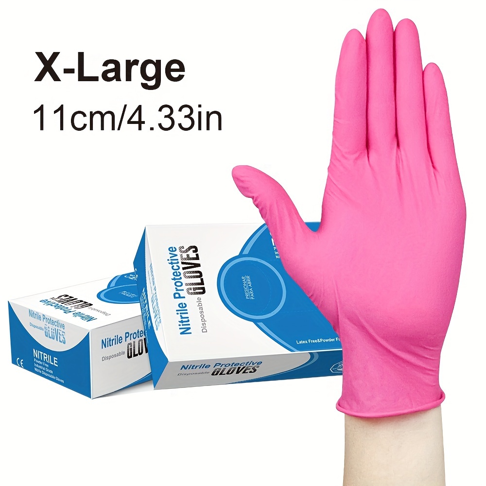  Guantes desechables de nitrilo negro sin látex, sin polvo, para  manejo de alimentos, guantes de limpieza (100, L) : Salud y Hogar
