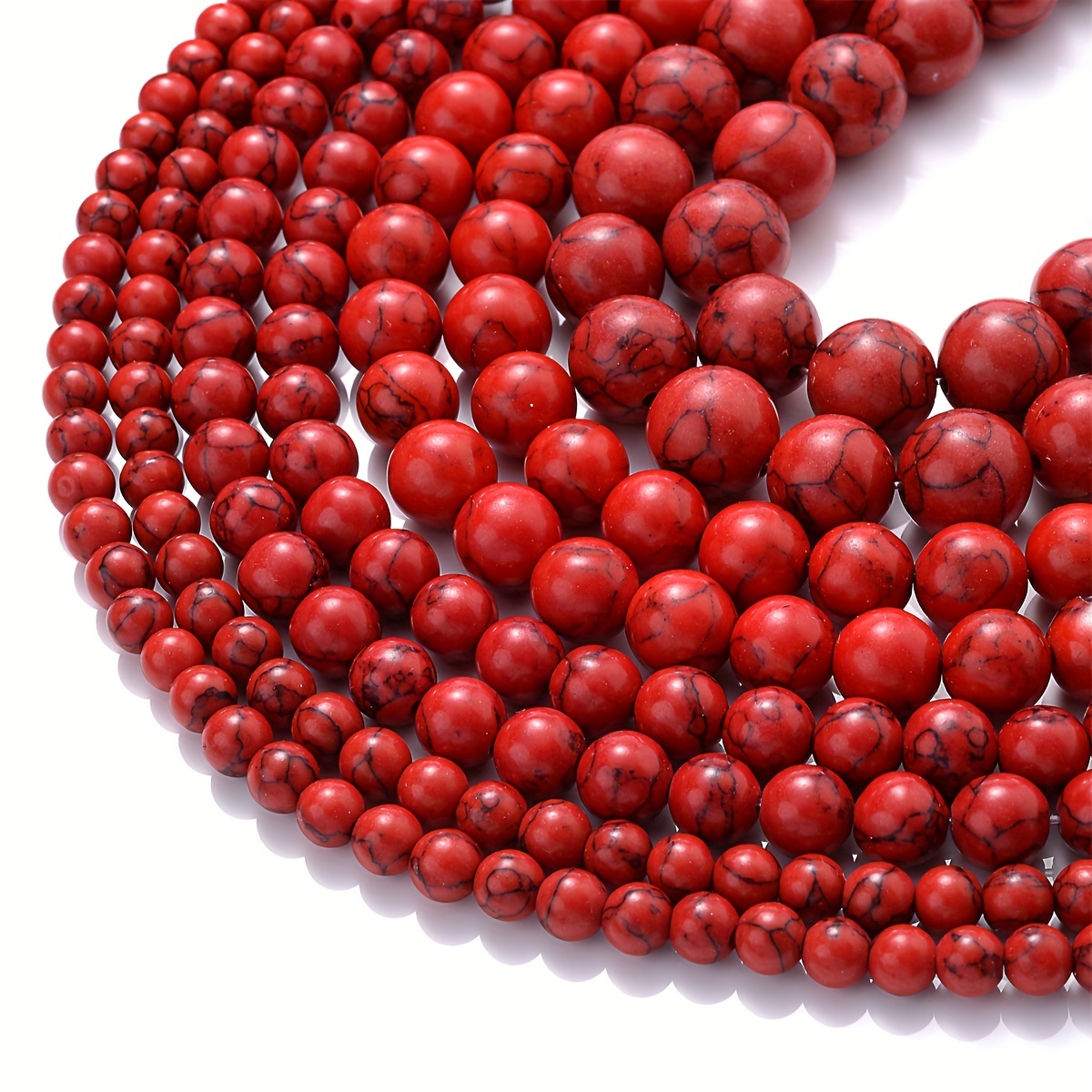 4-12mm Red Coral Glass Natural Stone Charm Round Loose Beads For Jewelry  Making DIY Unique Bracelets Necklace Handmade Craft Supplies