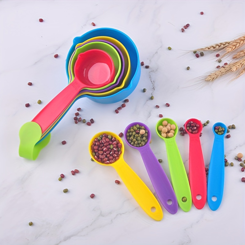 2Pcs Plastic Adjustable Measuring Cups and Spoons Set Multi-Functional  Spoons Set with Adjustable Scale Kitchen Tool For All Kind of Dry and  Liquid Measuring Adjustable And Easy to Use