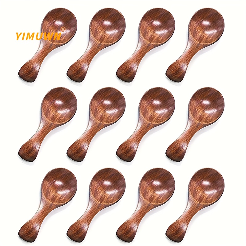 Mini Wooden Spoons Small Wooden Spoons Condiments Spoons Bulk for Spice  Coffee Condiment Honey Teas Sugar Kitchen Cooking, 3 Inch (100 Pieces,Cute