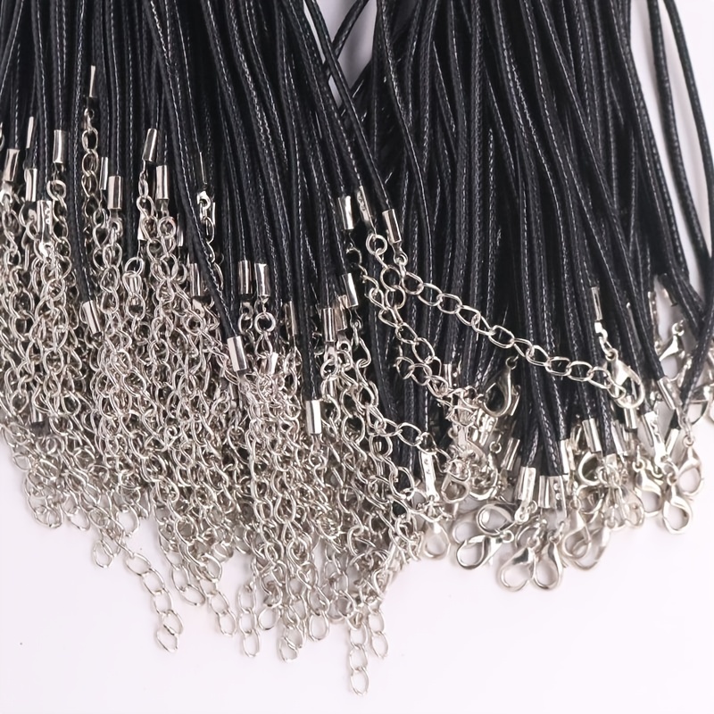 20 Pieces 20 Inches Black Waxed Necklace Cord with Clasp for Bracelet  Necklace and Jewelry Making 