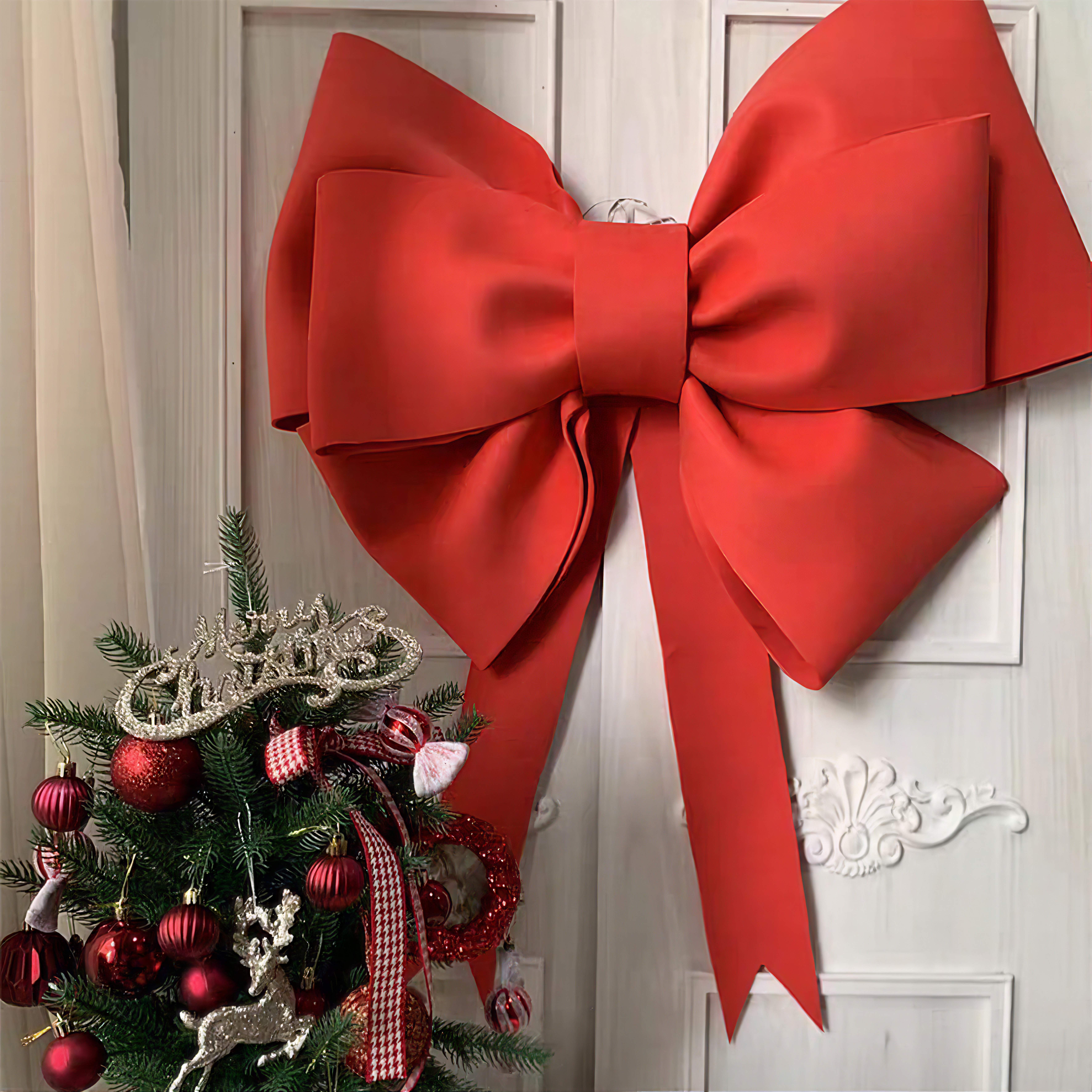 Big Red Car Bow Ribbon, DIY Oversized Bowknot Eva Sponge Bow Hanging  Decoration Shopping Mall Party Photo Props(Red)