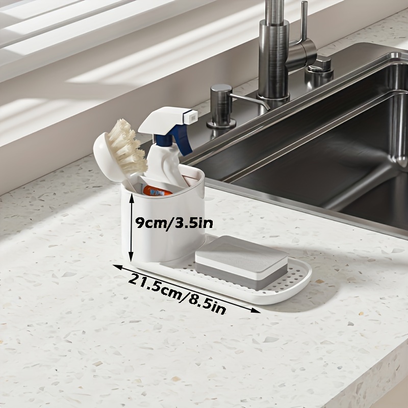 1 Set Dispenser automatico di detersivo per piatti Dispenser di sapone per  piatti con portaspugna per accessori per il lavaggio del bagno della cucina  - AliExpress