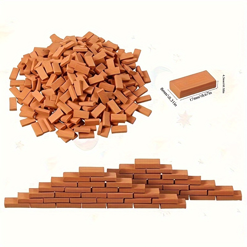 50pcs 1:16 Mini Bricks, For Landscape, Red Miniature Bricks Model Brick  Wall Crafts, Realistic Fake Bricks, For Dollhouse Mini Garden Accessories -  Toys & Games - Temu