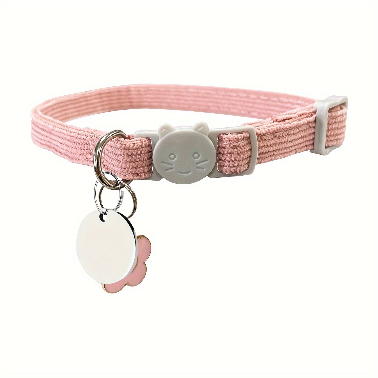 TEMU Personalized Cat Collar, Corduroy Soft Velvet Cat Collar Pendant And Pet Tag, Custom And Phone Number Anti-lost Cat Collar