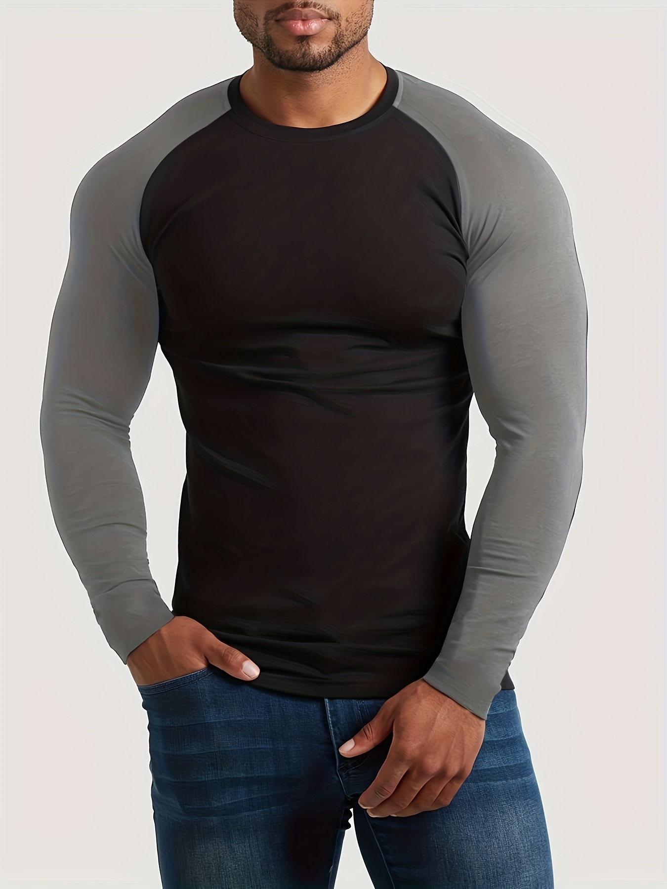 Men's Sports Compression Shirt Running Workout Long Sleeve Quick Dry Base  Layer Active Athletic T-Shirt Gym Tops