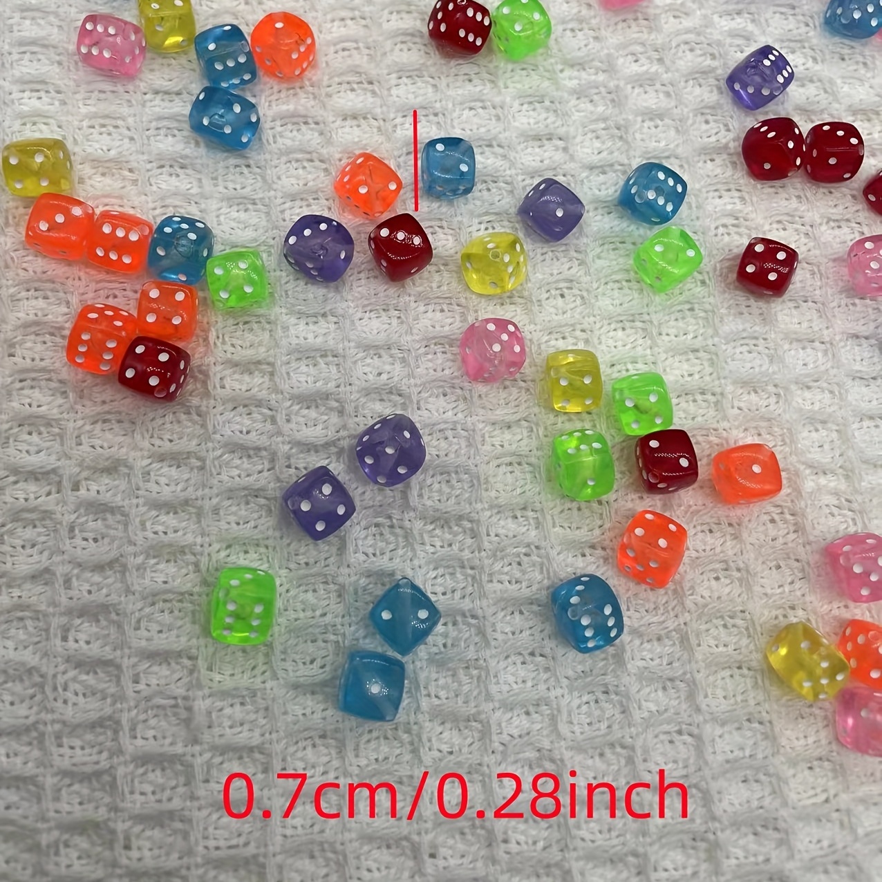 40pcs Multicolor Semi-Transparent Dice Beads For Making Bracelets,  Necklaces, Headbands, Personalized Fashion Accessories, Suitable For Diy