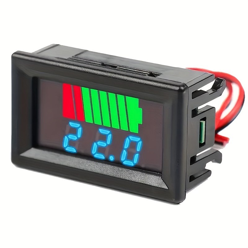 2PCS Battery Monitor Meter 12V 24V 36V 48V 60V 72V Capacity Tester With  Alarm US