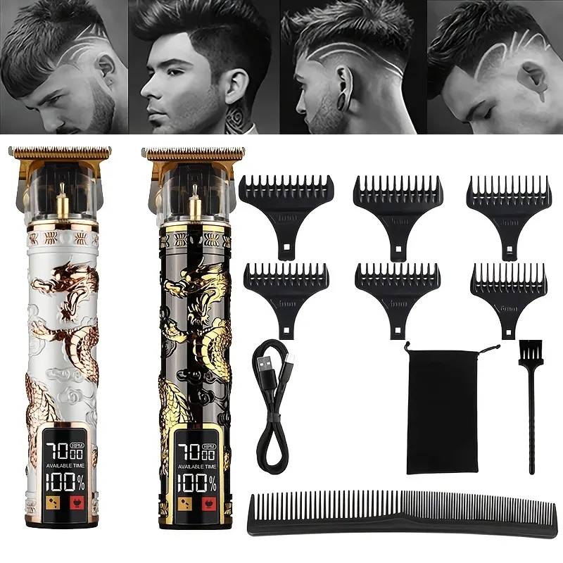 Barber Scissors Hair Clippers for Men, 2PCS Full Metal Professional Hair  Clipper Combo Kit Electric Hair Trimmer Men Beard Hair Cutting Machine  Barber