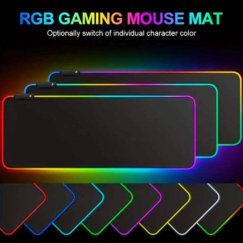 Grand tapis de souris de jeu RVB 15 modes d'éclairage pour Gamer