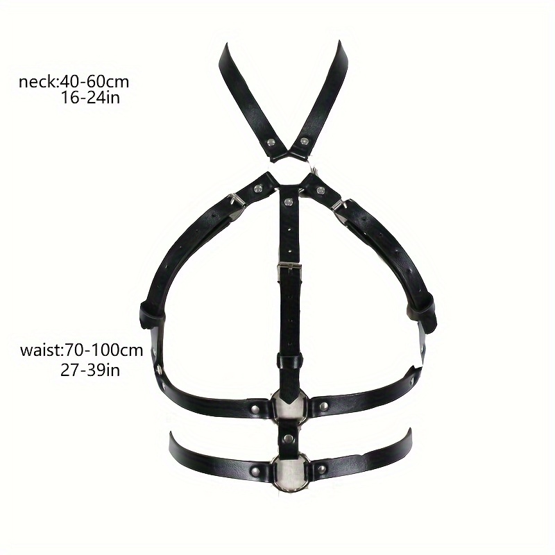 Pu Leather Gothic Restraints Body Harness Strappy Ring Punk - Temu