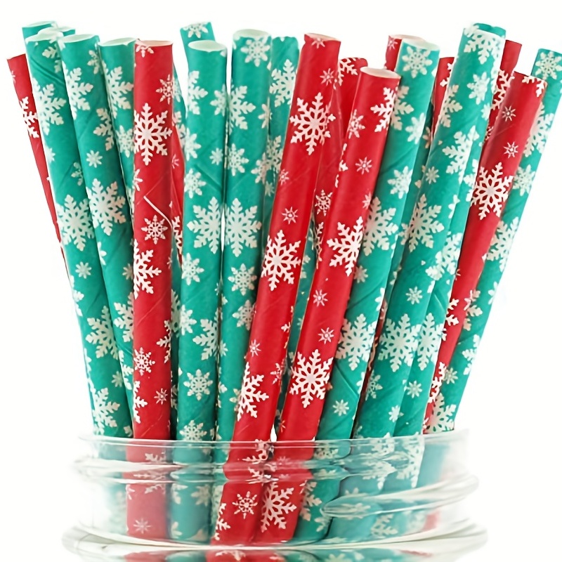  Christmas Straws (25 pack) - Red & Green Holiday