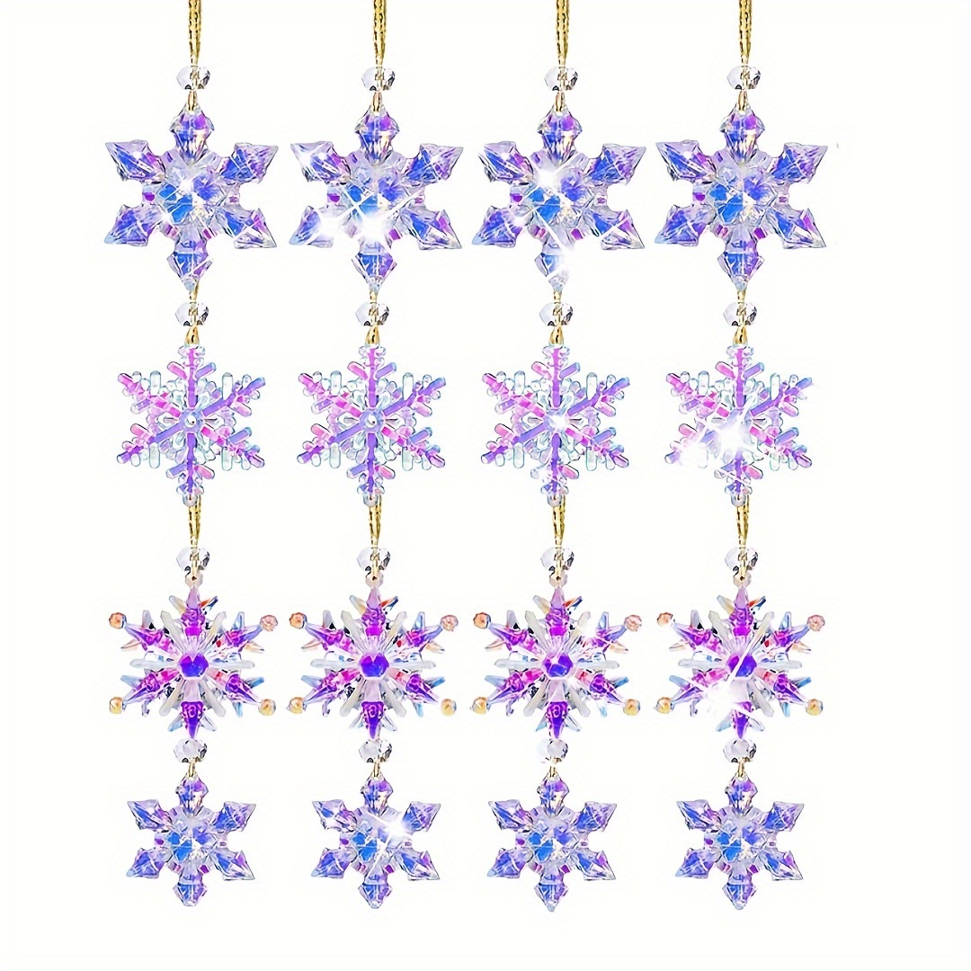 Acrylic Snowflake Collection - Magical Window Hanging Sun Catchers -  Acrylic Snowflakes Christmas Tree Ornaments 1/8inch Thick Flat Acrylic