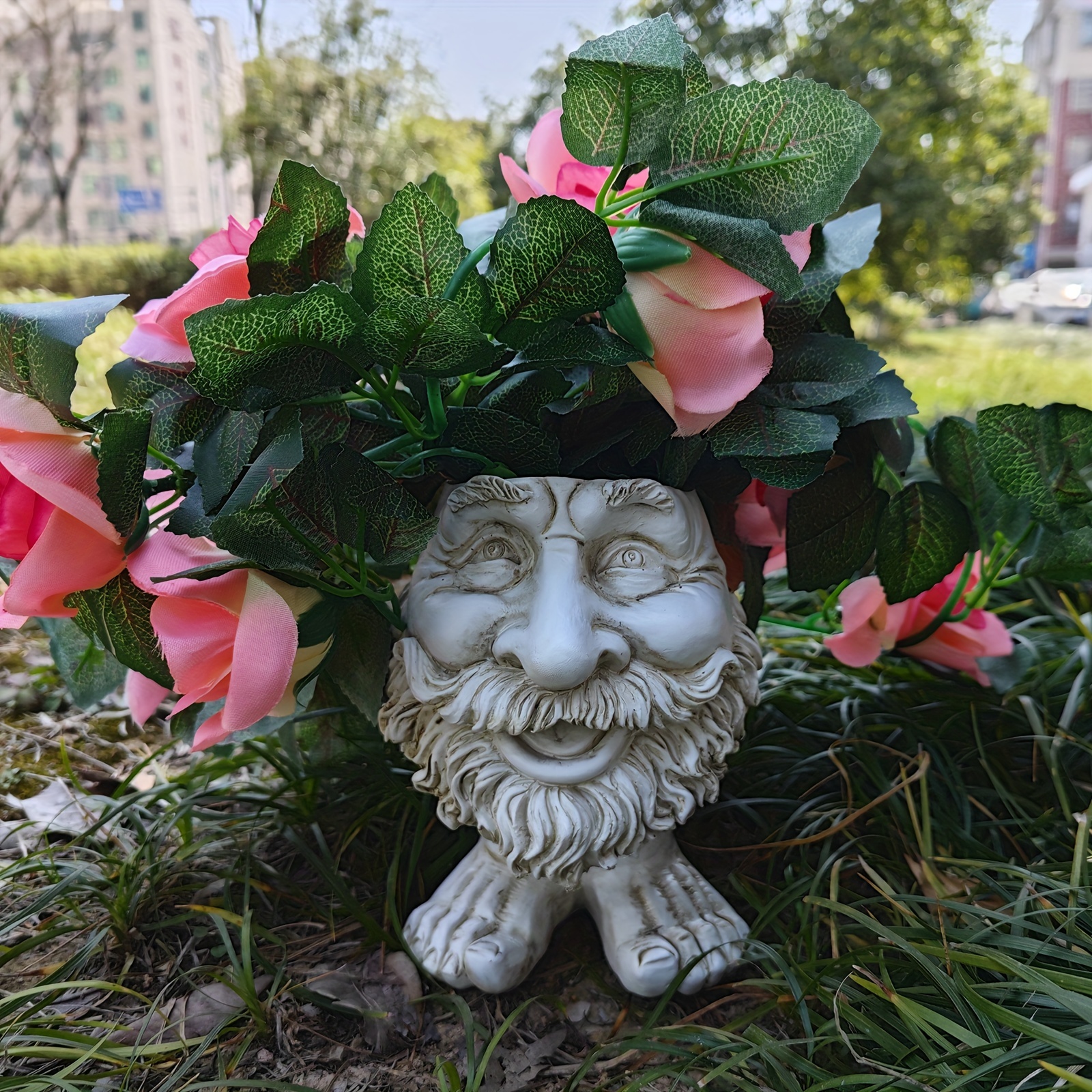 Harz Gesicht Skulptur Kopf Pflanzer Blumentopf Handgemachte