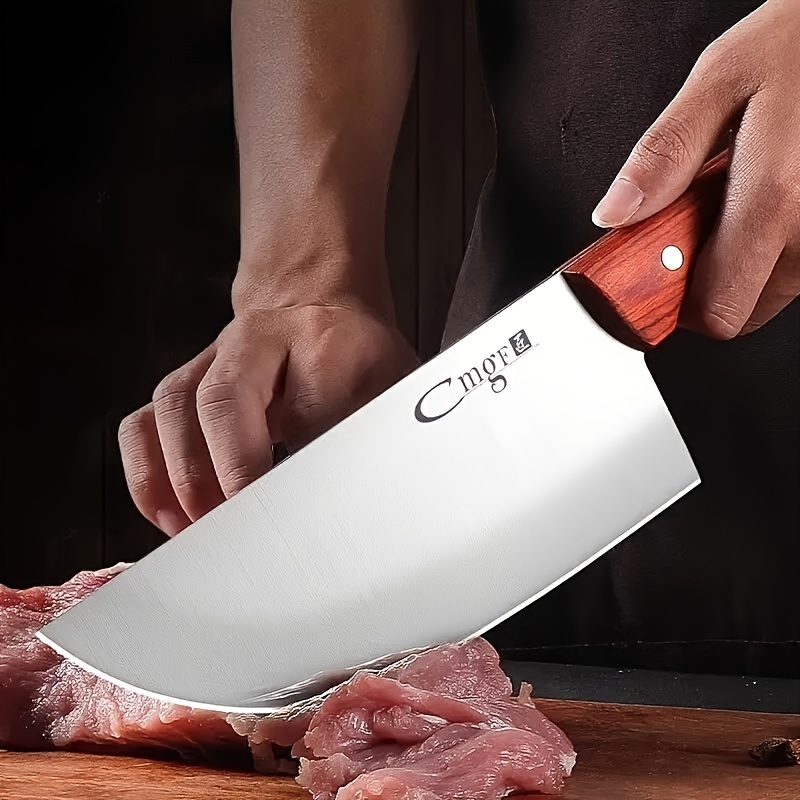 SHUOJI Butcher Knife Stainless Steel Bone Chopping Knife Meat Vegetables  Slicing Cleaver High Hardness Kitchen Chef Cutter Tools