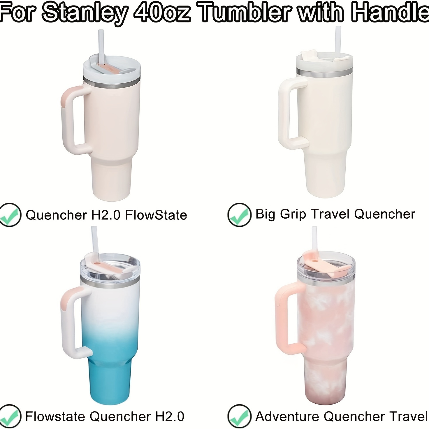 Tumbler Lids compatible with Stanley 40 Oz Tumbler, Replacement Clear  Plastic Splash Resistant Lids, compatible with Stanley Adventure Quencher  Travel
