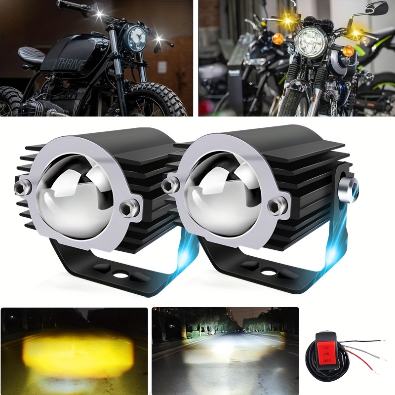 Motorrad-Zusatz-Nebelscheinwerfer LED-Scheinwerfer Projektionslinse  Dual-Color-Fahrnebelscheinwerfer Offroad-SUV ATV Moto Arbeits-Spot-Licht -  Temu Austria