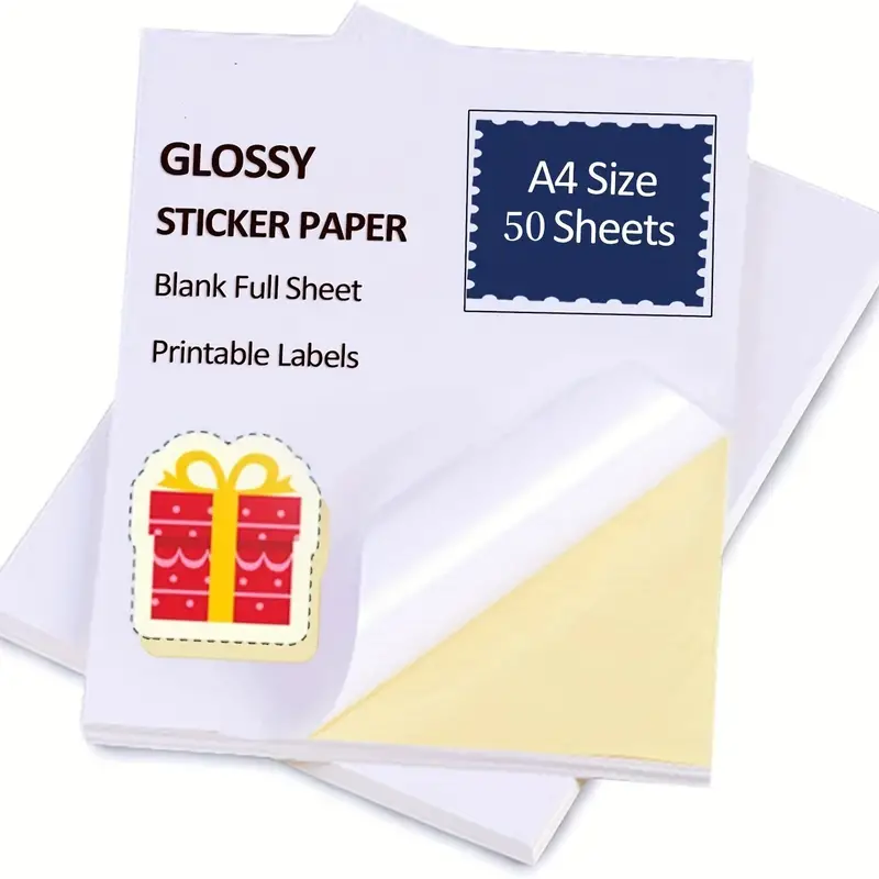 A4 Glossy Adhesive Paper Suitable For Printers Bright White - Temu