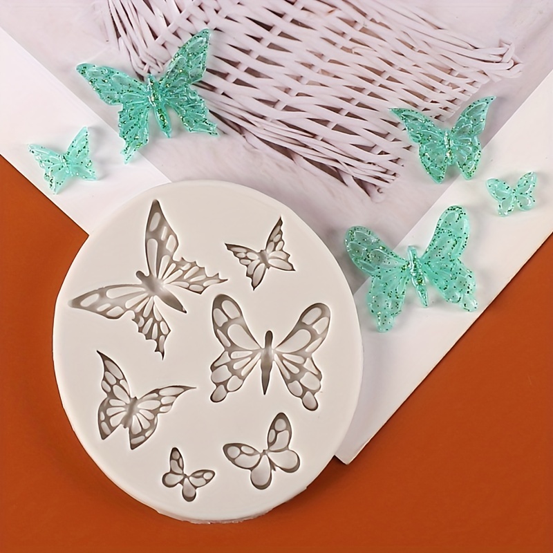 1pc Butterfly Molds Silicone Mini Butterfly Fondant Mold Butterfly  Chocolate Candy Mold for Cupcake,Sugar Crafts,DIY Polymer Clay and Cake  Decorating (butterfly)