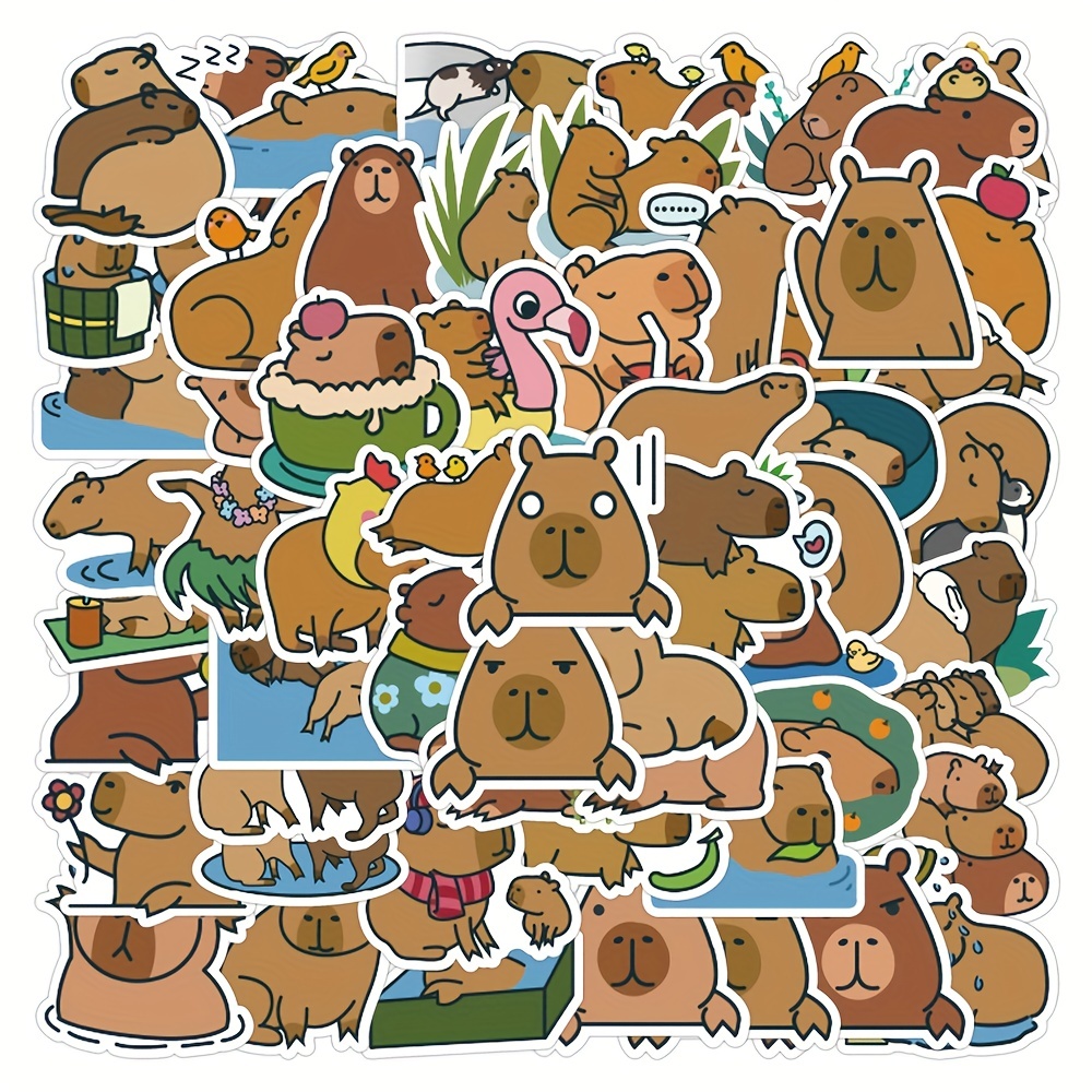 Cartoon Capybara Stickers, Laptop Stickers Kids