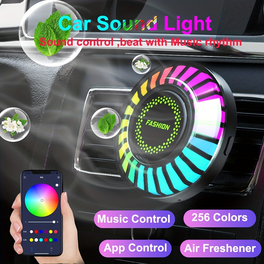 Auto RGB LED Streifen Sound Control Stimme Rhythmus Atmosphäre Licht Auto  Lufter frischer Aroma therapie drahtlose Fernbedienung