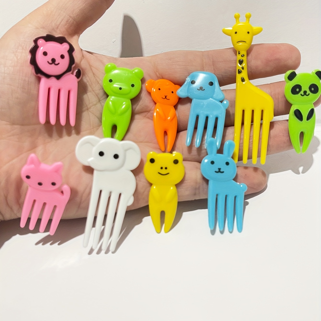 50/10PCS Mini Cute Animal Bento Food Fruit Picks Forks Lunch Box