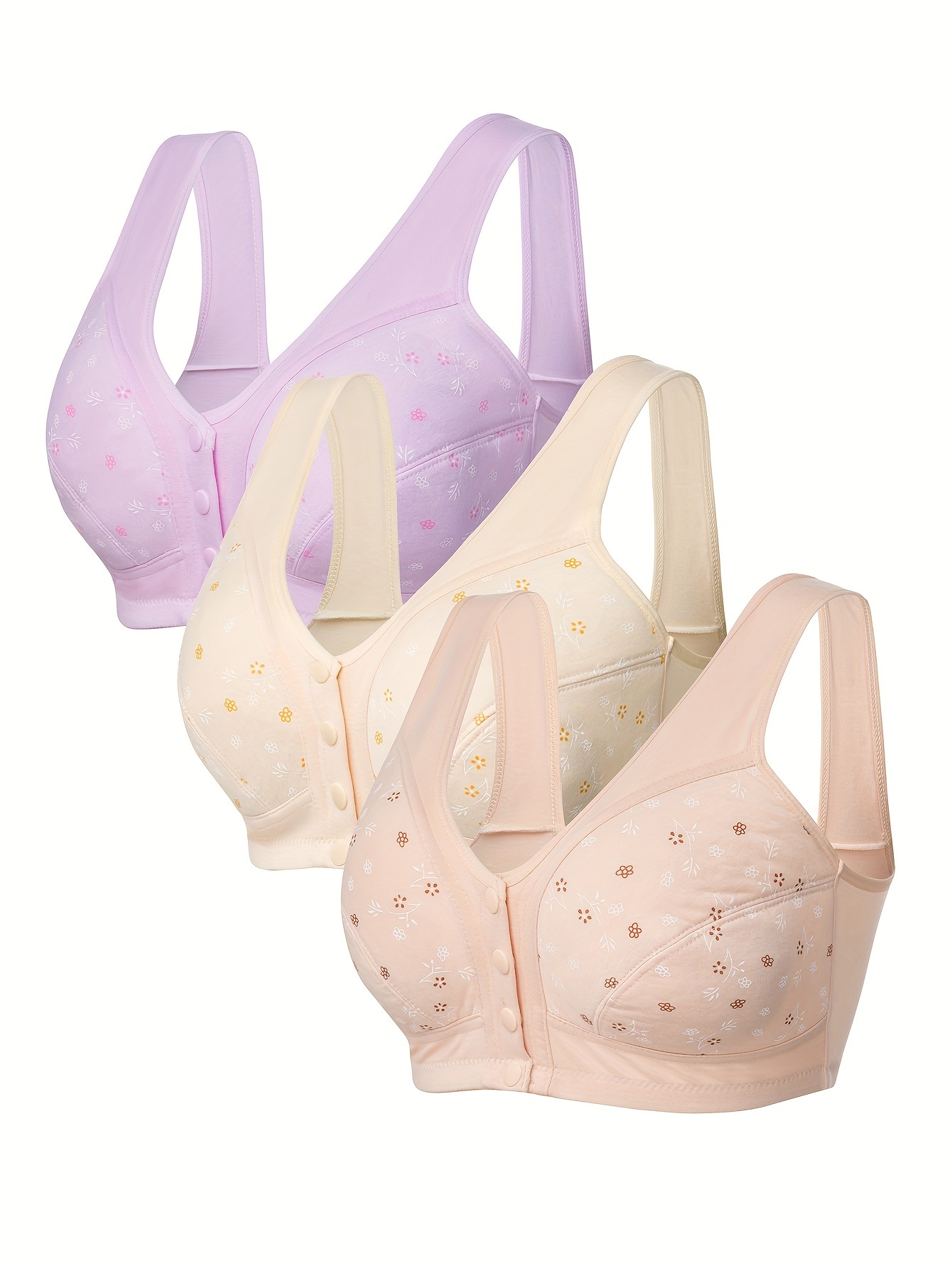 3 Button Front Open Bra For Girls And Women - 3 Button Bra