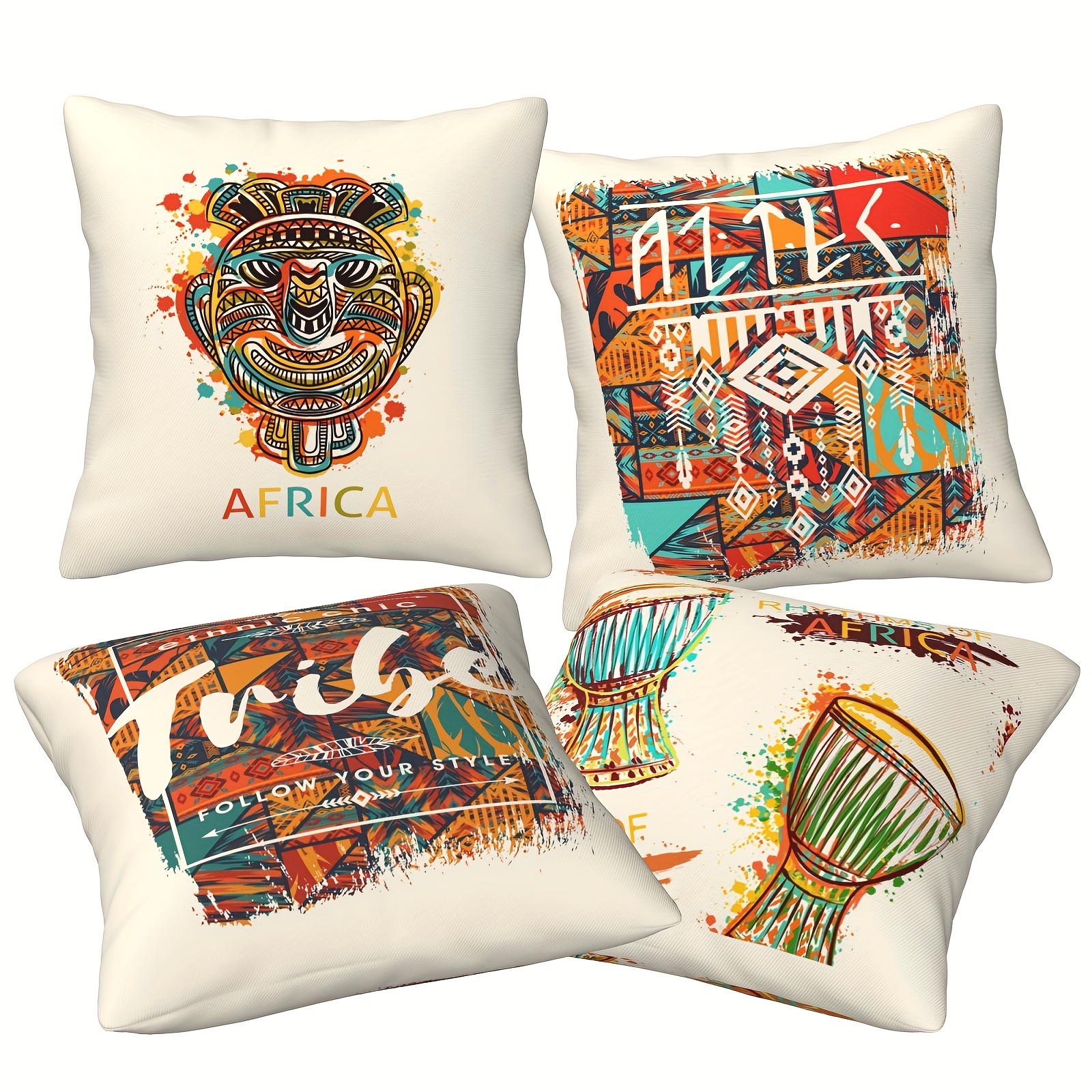 Traditional African Throw Pillow Covers, African Ethnic Tribe Lady Print  Decorative Cushion Covers For Porch Patio Couch Sofa Living Room  Outdoor,,without Pillow Inserts - Temu