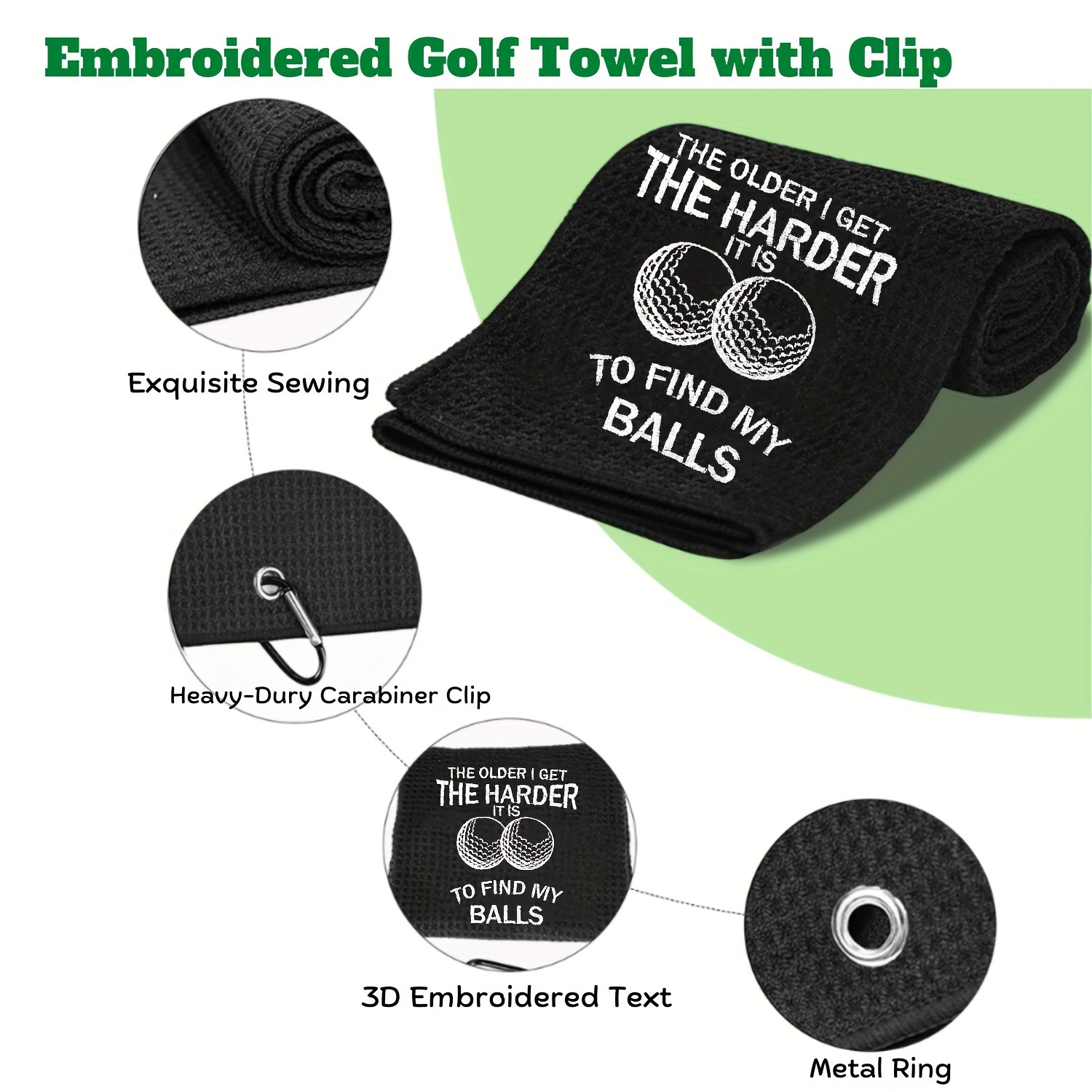 Embroidered Funny Golf Towel With Clip Perfect Golf Gifts - Temu