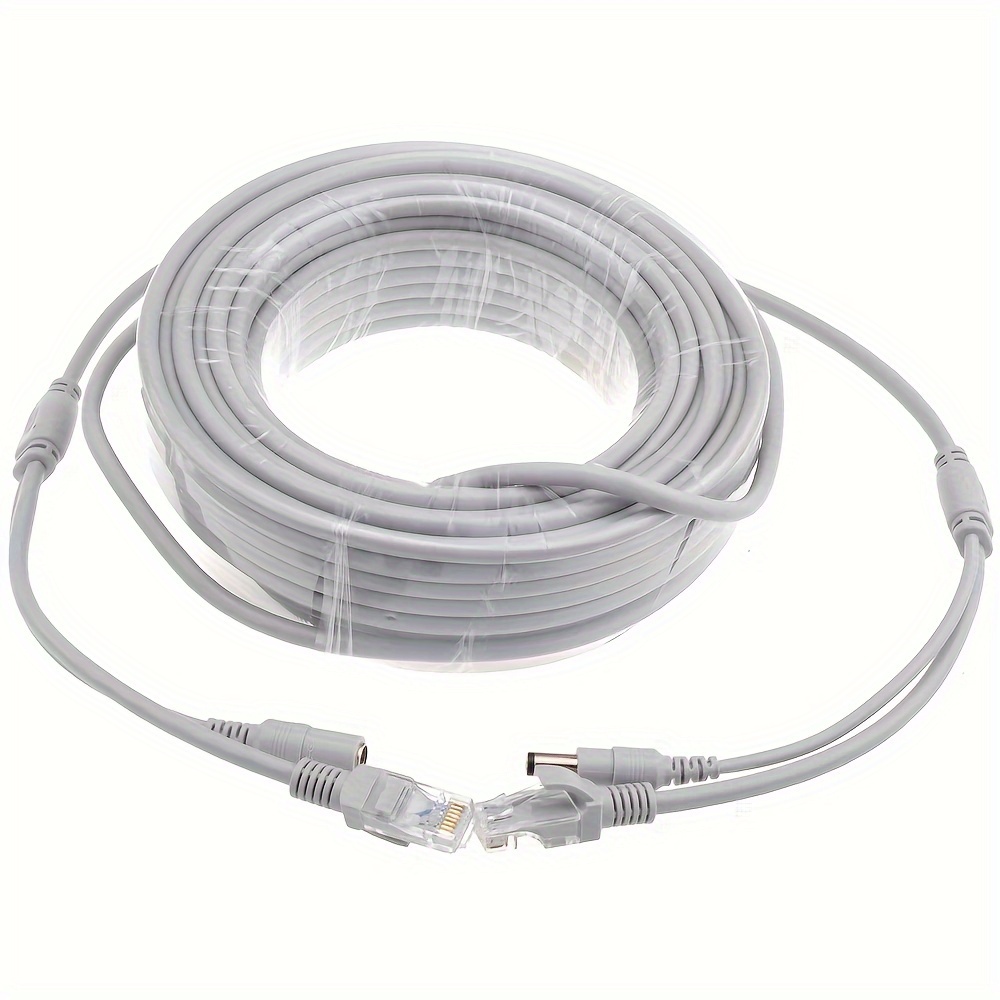 CAT5/CAT-5e 20M/66ft Ethernet Cable RJ45 + DC Power CCTV network Lan Cable  For IP Cameras NVR System